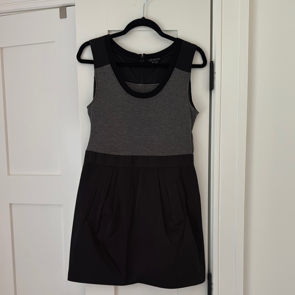 Theory Black Sleeveless A-Line Mini Dress